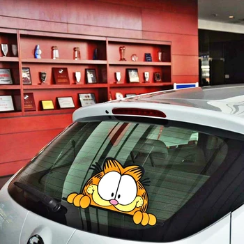 Aliauto Legrační Karikatúra Garfield Nepozerať Auto Nálepky Kotúča, pre BMW X1 X3 X5 1series 3series 5series 7series ///M Series Volkswagen