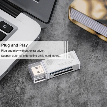 All in One Čítačka Kariet s USB 2.0 A Mini USB Prenosné Pre SD/TF/MS micro(M2) USB2.0 Čítačky Kariet Pre Počítač, Notebook, POČÍTAČ,