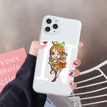 Anime Jeden Kus slamy klobúk Luff Telefón Prípade, Biela Candy Farby pre iPhone 6 7 8 11 12 s mini pro X XS XR MAX Plus