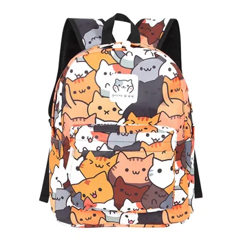 Anime Neko Atsume Ženy Batoh pre Dievčatá Chlapci Cute cat dvore Cestovný Batoh Cute Cat Študentské Batohy