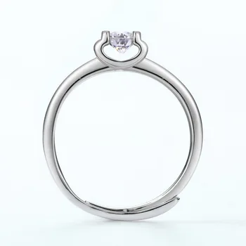 Anomokay Nové Jednoduché Bull Hlavu Zirkón 925 Striebro Prstene pre Ženy, Luxusné Svadobné Resizable Krúžok Šperky Darček