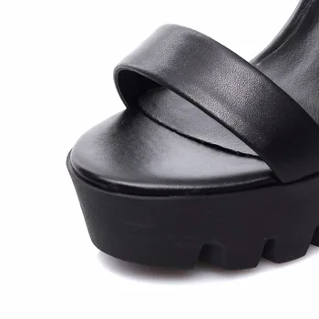 Arden Furtado 2017 lete vysokých podpätkoch 12 cm platforma gladiator pravej kože bežné sandále kopyto námestie päty módne topánky žena