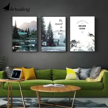 ArtSailing Abstraktné Nordic plátno umenie Tajomstvo Scenériou Lesa Domáce dekorácie plagáty, Obrázky, Obývacia Izba moderného Maliarstva