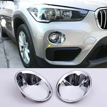 Auto ABS, Predné Hmlové Svetlo Lampy Kryt Trim 2 ks pre BMW X1 F48 2016-2019 Chrome