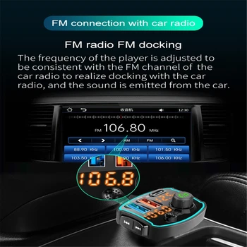 Auto Bluetooth 5.0 FM Duálny LCD displej Mp3 Prehrávač Handsfree Súprava do Auta