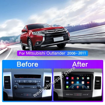 Auto DVD Multimediálny prehrávač Pre Mitsubishi Outlander XL 2006 2007 2008-2012 2din Android 9.0 Rádio magnetofón Navigácia GPS