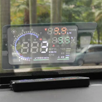 Auto HUD Reflexné Fólie Head Up Display Systém Film OBD II Spotrebu Paliva Zobrazenie prekročenia rýchlosti Auto Príslušenstvo Auto Styling