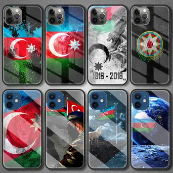 Azerbajdžan buta vlajka Luxusné puzdro Pre iPhone 12 Mini 11 Pro XS Max X XR SE 7 8 6 6 Plus 11 12 Pro Max Tvrdeného Skla Kryt