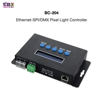 BC-204 Ethernet-SPI/DMX Pixel Svetlo Radič DC5~24V 7A×4CH RGB RGBW pre Veľký Projekt, s Vysokou hustotou Pixelov Svetlo BINCOLOR