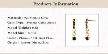 BOAKO 925 Sterling Silver Black White Kúzlo Zirkón Stud Náušnice Pre Ženy Piercing Pendinte Luxusné Ohrringe Jemné Šperky