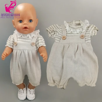 Baby doll oblečenie, sveter jumpsuit pre 18 palcov bábiky oblečenie nastaviť detí dievča, darček k narodeninám