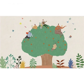 Bacaz Najnovšie 3d Abstraktné Cartoon apple tree foto nástennú maľbu pre Deti Izba Mš 8d nástennú maľbu, Tapety nástenná maľba Dekorácií