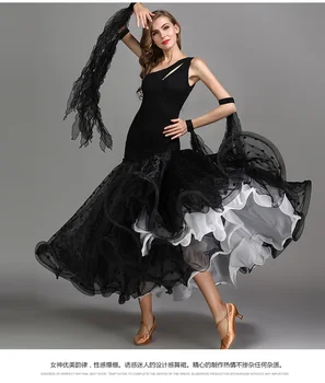 Ballroom Dance Súťaže Šaty/Standard Spoločenský Dress/Sála Šaty Žien black red my784