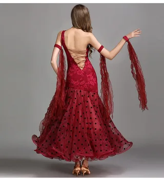 Ballroom Dance Súťaže Šaty/Standard Spoločenský Dress/Sála Šaty Žien black red my784