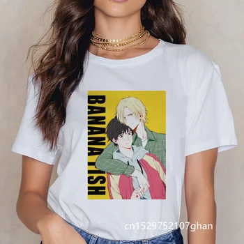 Banán Ryby Zábavné Japonskom Anime T Shirt Ženy Manga Unisex Streetwear Bežné Krátke Rukáv Tričko Harajuku Karikatúra Tlače T-shirt
