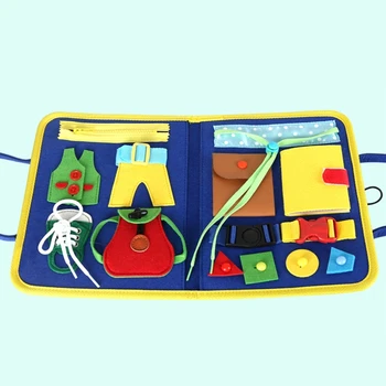 Batoľa Busy Board 14 v 1 Naučiť Šaty Montessori Činnosť Hračka Baby Vzdelávacieho Zmyslové Darčeky pre Auto Cestovanie