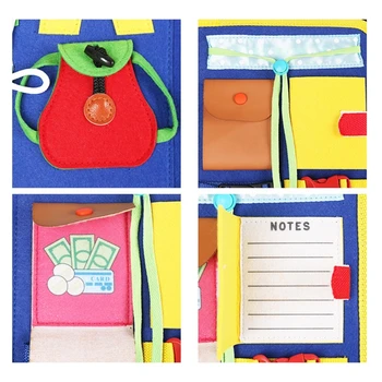 Batoľa Busy Board 14 v 1 Naučiť Šaty Montessori Činnosť Hračka Baby Vzdelávacieho Zmyslové Darčeky pre Auto Cestovanie