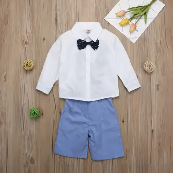 Batoľa Detský Baby Boy Jemný Človek Oblečenie motýlik T-shirt Top+Popruh Šortky, Nohavice 2ks Oblečenie Oblečenie Set