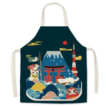 Bavlna Chlapci Dievčatá Zástera bielizeň zástera Mount Japonský štýl ukiyo-e Fuji domov reštaurácia kuchyňa olej-doklad bez rukávov halena