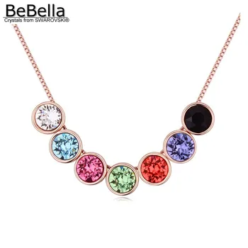 BeBella farebné kamene kolo čaro korálky náhrdelníky pre ženu urobil s Rakúskymi od Swarovski Kryštály