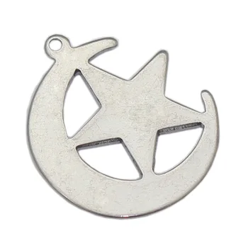 Beadsnice Nehrdzavejúcej Ocele Prívesok Charm Mens Hviezdy a Mesiac náhrdelník s príveskom, ID 39696