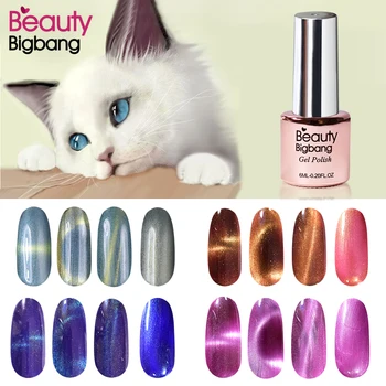BeautyBigBang Cat Eye UV Gel lak na Nechty, Dlho-trvajúce Gradient-Farebné Trblietky na Nechty Umenie poľský