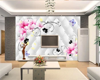 Beibehang 3 d tapety domácnosti vyzdobiť obývacia izba gauč vlastnú tapetu Lily balíku foto tapety na steny