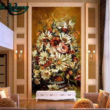 Beibehang Veľké Vlastnú Tapetu nástenná maľba Európskej Klasického Realizmu Stále Života Váza, Kvet Ruže olejomaľba