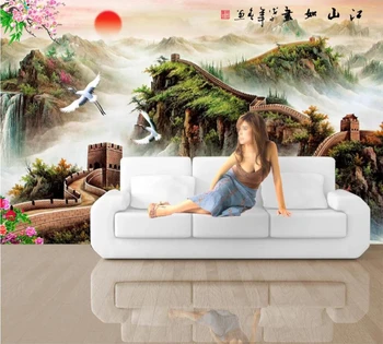 Beibehang Vlastné 3d tapeta foto nástenná maľba Čínsky štýl Wanli Veľký Múr obývacia izba, spálňa nástenná maľba na stenu papiere domova nástenná maľba