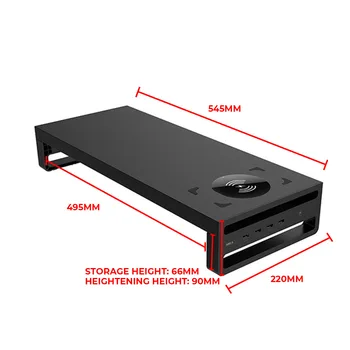 Bezdrôtové Smart Notebook Base Multi-Function Základňu Držiaka Stolový Stojan Monitora USB 3.0 Port Nabíjací Stojan Rýchle Nabíjanie