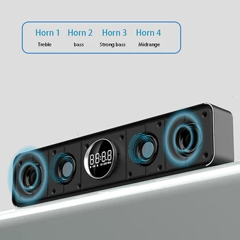 Bezdrôtový Bluetooth Reproduktor TV Soundbar Bar domáceho Kina Subwoofer Počítač o s Budík