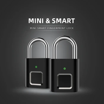 Bezpečnostné zámky Dverí Smart Keyless USB Nabíjateľné Odtlačkov prstov Visiaci zámok