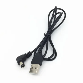 Bezplatné Doručenie 90 Uhol PC Notebook Male USB 5V DC 5,5 mm X 2.1 mm Barel Konektor, Napájací Kábel