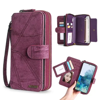 Bežné Multifunkčné Peňaženky, Kožené Puzdro Pre Samsung Galaxy Note 20 UItra 10 Plus 8 9 M21 Kryt Pure Color Ochranný Plášť