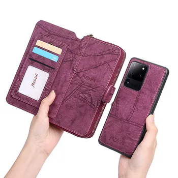 Bežné Multifunkčné Peňaženky, Kožené Puzdro Pre Samsung Galaxy Note 20 UItra 10 Plus 8 9 M21 Kryt Pure Color Ochranný Plášť
