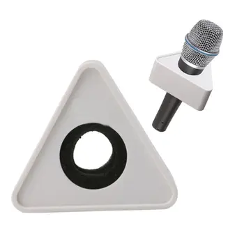 Biela Diera Trojuholníkové Mikrofón Mikrofón TV Rozhovor Logo Vlajky Stanice DIY R91A