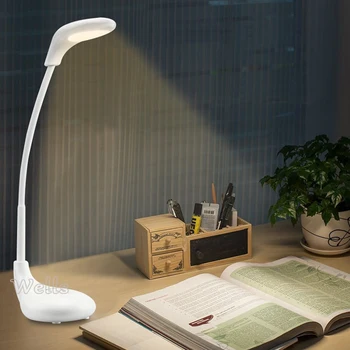 Biela Dotyk Stmievateľné LED Stolná Lampa USB Tabuľka Svetlo Očí ochranné Rechargable Čítanie Tabuľka Lampy, Osvetlenie