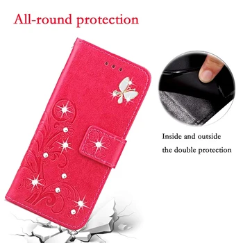 Bing 3D Diamond Flower Leather Case for Motorola Moto G7 Power M X4 E7 G8 Stylus Play G2 G3 G4 G5 Plus Soft Cute Back Cover
