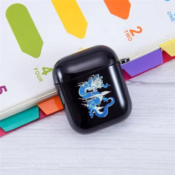 Black Dragon Slúchadlá puzdro pre Apple Airpods 1 2 Bluetooth Slúchadlo Kryt Módne Zvierat Mäkké TPU Plnenie obal Funda