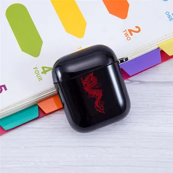 Black Dragon Slúchadlá puzdro pre Apple Airpods 1 2 Bluetooth Slúchadlo Kryt Módne Zvierat Mäkké TPU Plnenie obal Funda