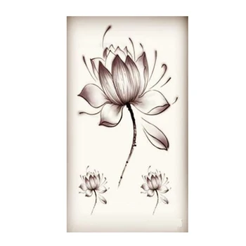 Black Nepremokavé Lotosový Kvet nálepky ženy Lotosový kvet tetovanie, Dočasné Tetovanie Nálepky Dočasné Body Art Nepremokavé Tetovanie