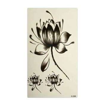 Black Nepremokavé Lotosový Kvet nálepky ženy Lotosový kvet tetovanie, Dočasné Tetovanie Nálepky Dočasné Body Art Nepremokavé Tetovanie