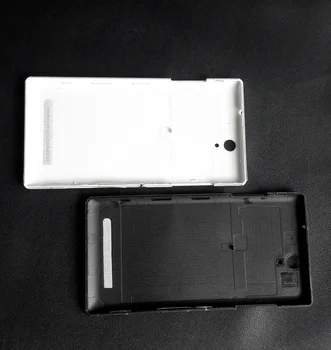 Black & biela farba Zadné dvierka Batérií bývanie pre Sony Xperia C3 S55T S55U D2533 zadný kryt prípade tlačidlo Napájania + 1piece film
