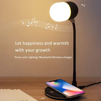 Bluetooth Reproduktor Bezdrôtová Nabíjačka stolná Lampa Univerzálne Rýchle Nabíjanie Pre Samsung S8 S9 S10 Pre iPhone 8 7 XR 11 Poplatok MJ1113