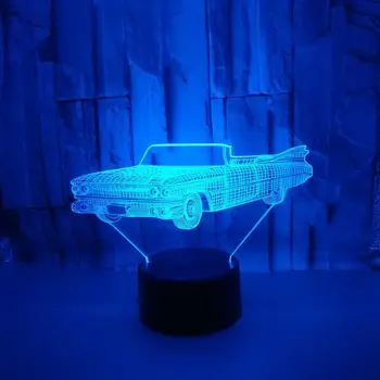 Brilantné Kreatívny Darček 3d Auto Noc Stolná Lampa Športové Auto Usb 3d Visual Table na Čítanie detskej izby, dekorácie 3D nočné svetlo