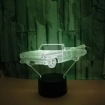 Brilantné Kreatívny Darček 3d Auto Noc Stolná Lampa Športové Auto Usb 3d Visual Table na Čítanie detskej izby, dekorácie 3D nočné svetlo