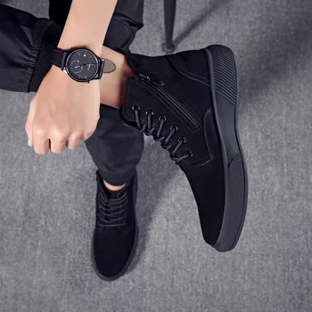 British fashion mens topánky originálne kožené topánky čierne platformy boot luxusné púšti členok botas masculinas zapatos de hombre mans