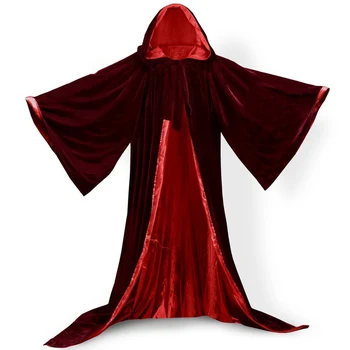 Burgundské červené Víno Zamatovej Vianočné Dlhý rukáv velvet cape Svadobné Peleríny, kabáty s Kapucňou cape Svadobné Zábaly Bunda vlastná veľkosť