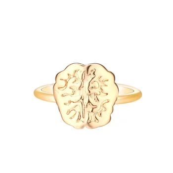 CHENGXUN Mozgu Krúžky Anatómie šperky, Zlato, striebro farba Kovový Krúžok Muži Ženy Party Dekorácie Krúžok