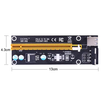 CHIPAL 100ks 60 CM VER006 PCI-E 1X až 16X Stúpačky Karty PCIE Extender + USB 3.0 Kábel / sieťový Kábel STAROSTLIVOSTI BCD BTC Ťažba
